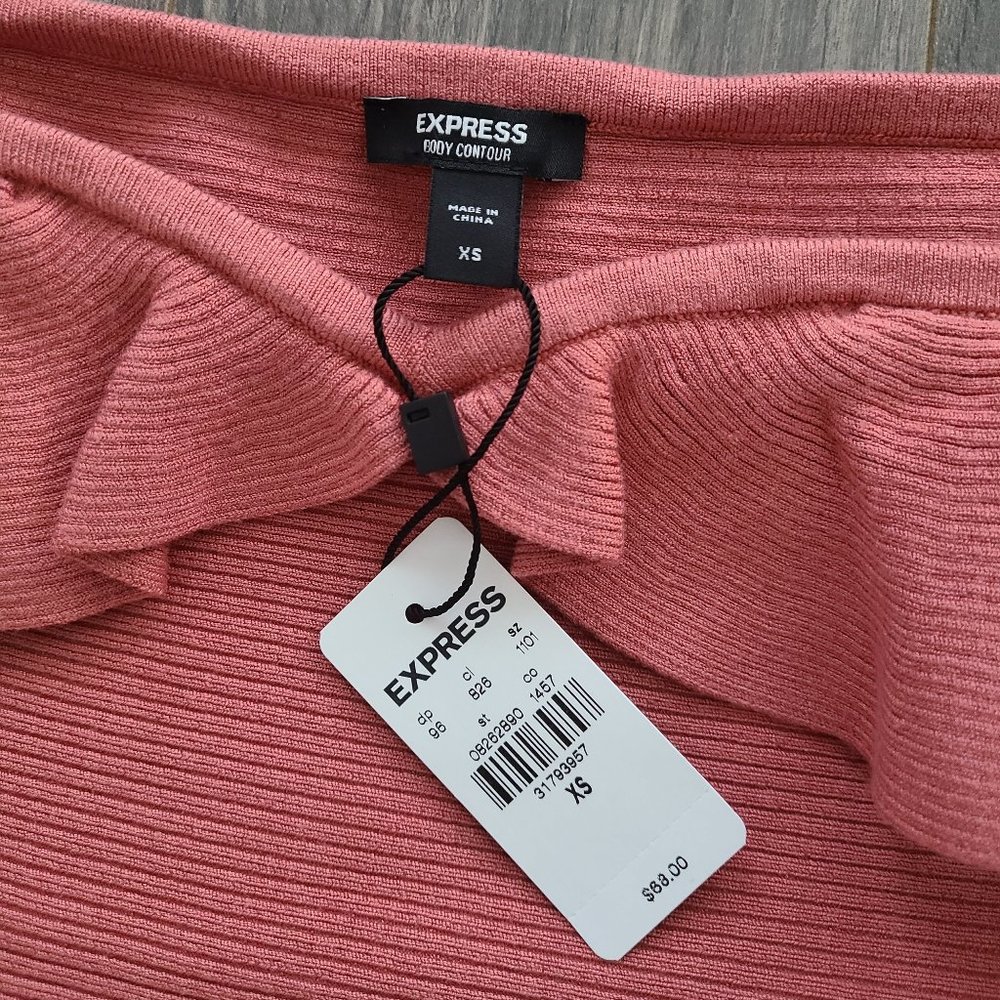 Body Contour Ruffle Off Shoulder Sweater Top - Picture 9 of 16